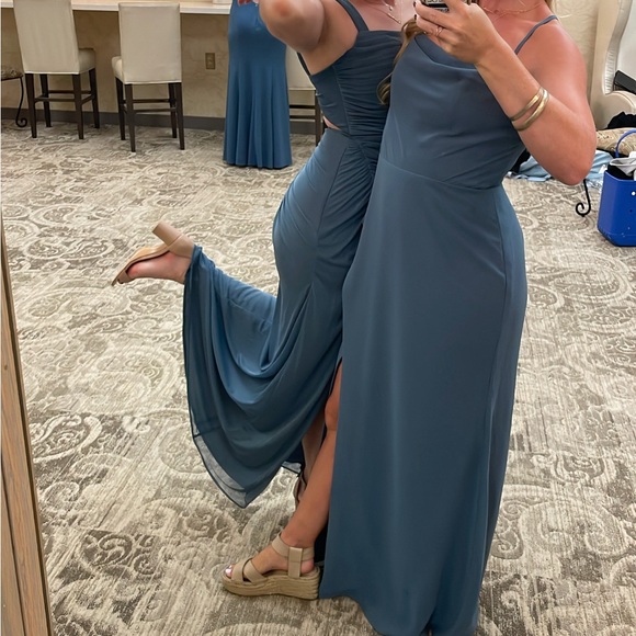 Azazie KENDALL & KYLIE Cowl Scoop Chiffon Mermaid Bridesmaids Dress - Picture 2 of 5